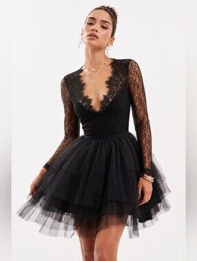 Imperial Italy Lace Tulle Gothic Skater Dress S